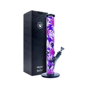 Fire-Flow x Black Leaf – Glass Bong Pink Leaves – 40cm - Image 3