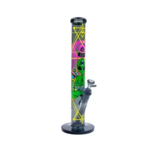 Fire-Flow x Black Leaf – Glass Bong Trippy Alien – 40cm - Image 1